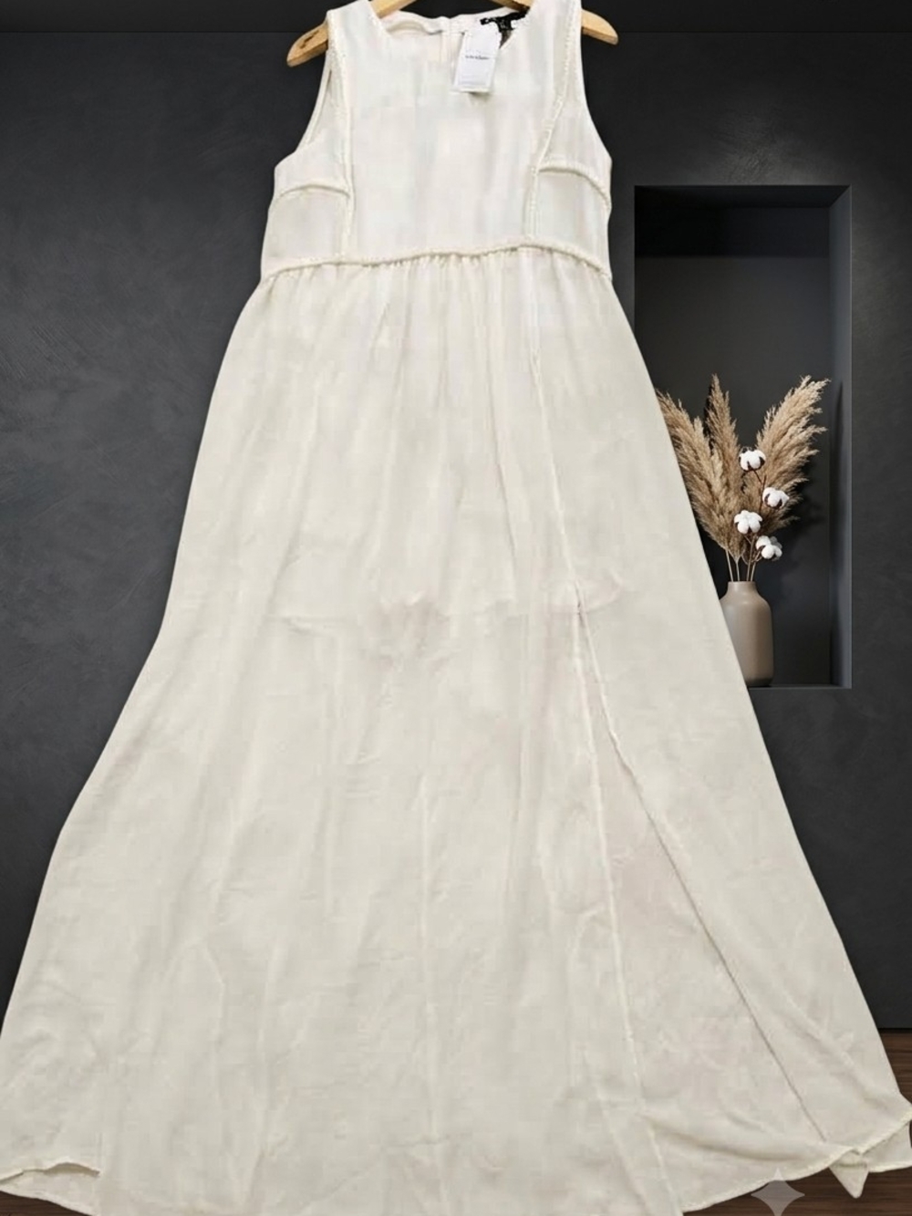 Mango Cream Sleeveless Maxi Dress